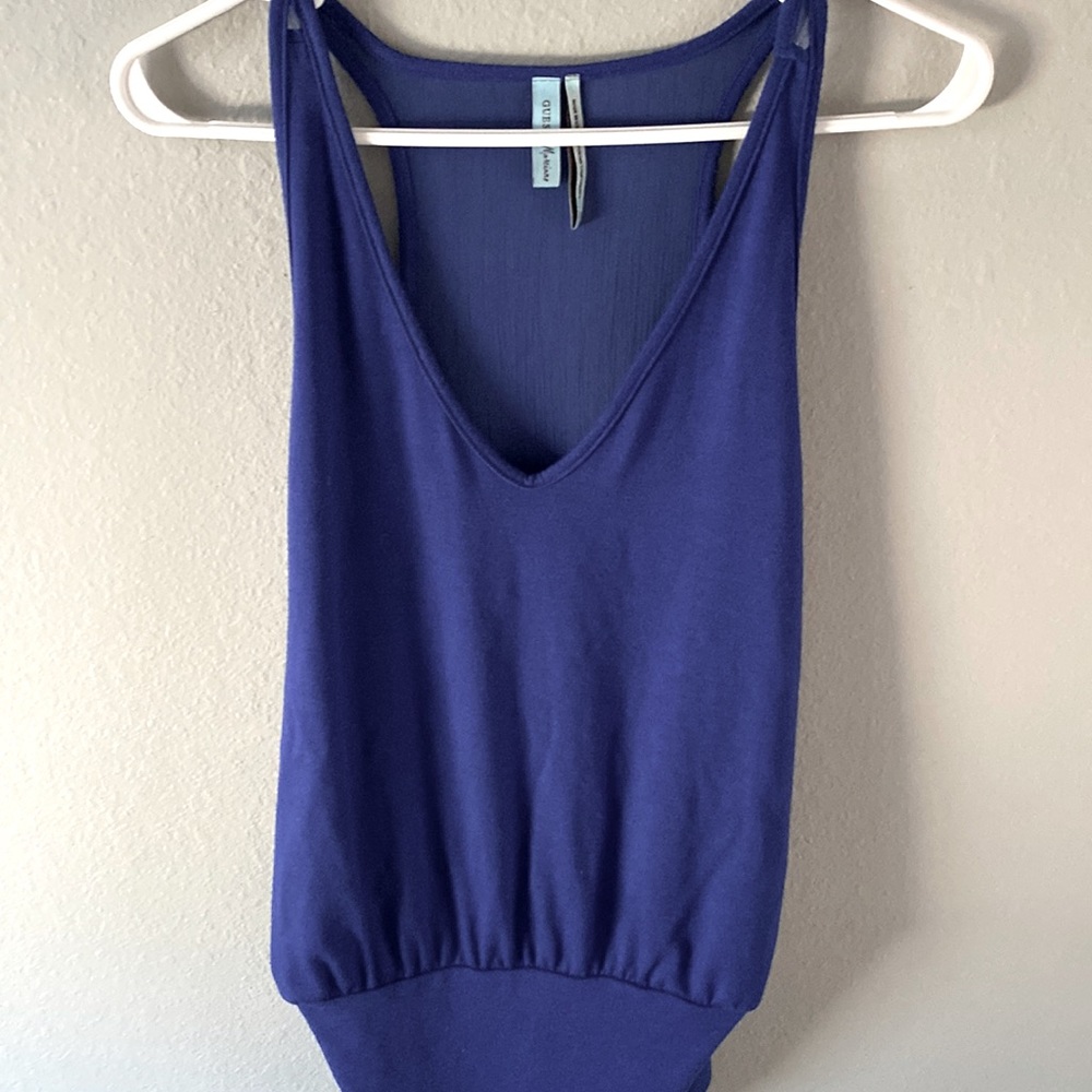 Guess Tank Top, with sheer back and elastic bottom